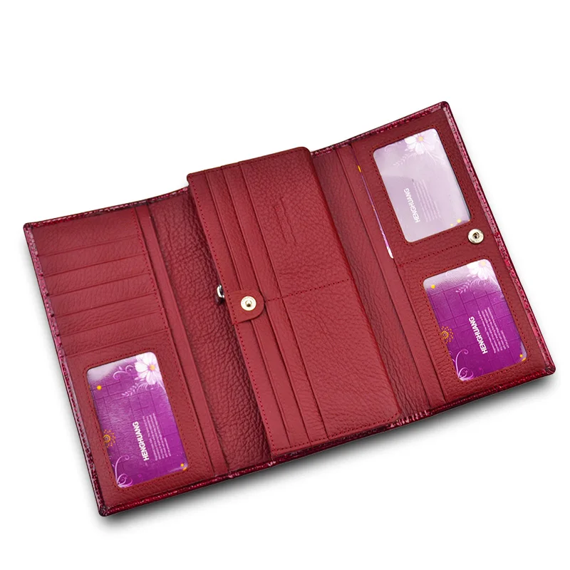 Skup HH damskie portfele i portmonetki damskie portfel ze skóry naturalnej torebka damska długie torebki Hasp skóra aligatora damskie kopertówki