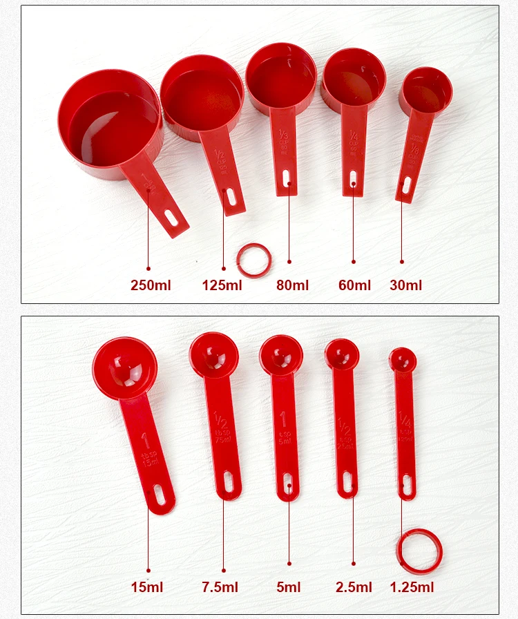 10 шт 7 цветов мерные чашки и мерная ложка лопатка силиконовая ручка кухонный измерительный инструмент Бесплатная доставка