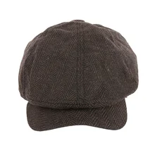 С узором в елочку, европейские и американские газетные шляпы, мужские и женские шапки, полосатые Восьмиугольные шляпы, шляпа художника