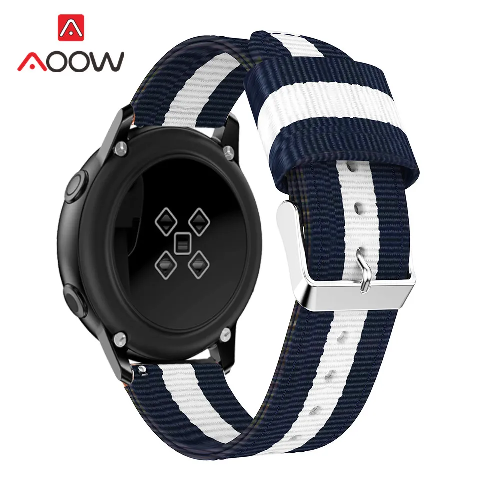 20 мм 22 мм нейлоновый ремешок для samsung Galaxy Watch Active 2 40 мм 44 мм 42 мм gear S2 S3 Active2 Amazfit huawei браслет Band Correa