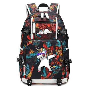 

Unicorn Printing Casual 18 Inch Large Capacity Back Pack Teenager's Outdoor Travel Backpack Men/Women Cartoon Laptop Bags