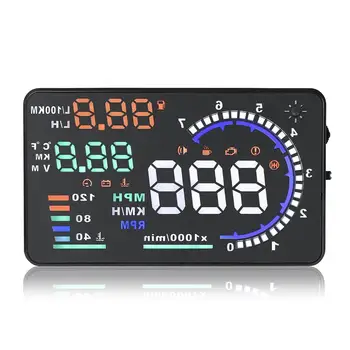 

A8 Car Hud Head Up Display Obd Ii Obd2 Auto Gauge 5.5" Dash Screen Projector As Multi-functional Display