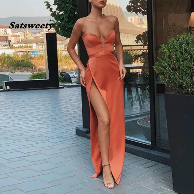 Вечернее платье 2021 Спагетти ремень торжественное Vestido/Платье вечерние сбоку