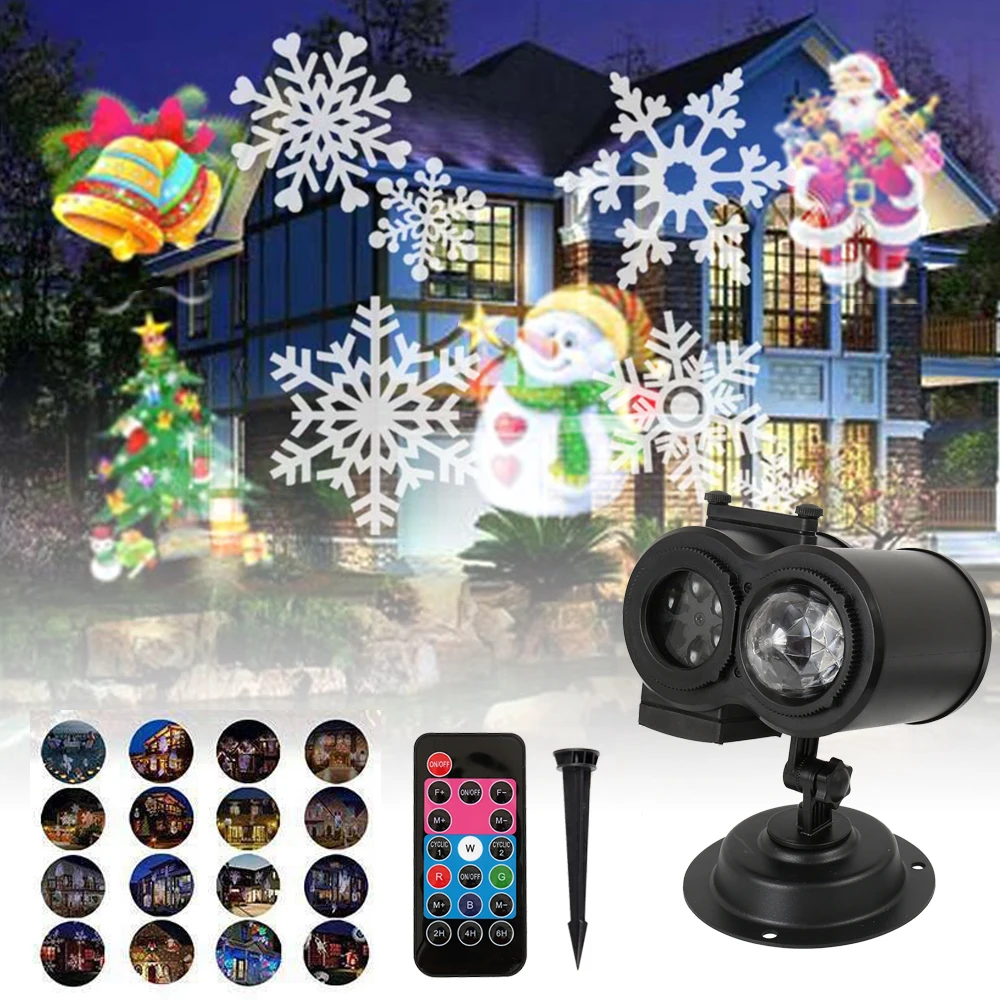 

Christmas Snowflake Laser Light Projector Move Snow Outdoor Indoor Remote control Laser Projection Lights Party Decor Lamp EU/UK