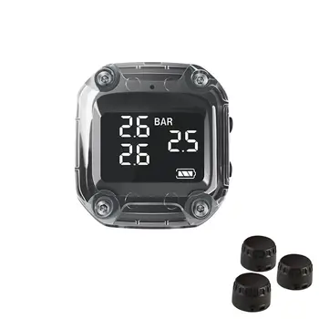 

Motorcycle Tire Pressure Monitor Wireless USB Fast Charging TPMS Pressure Monitoring System Detector Replaceable Battery Sensor