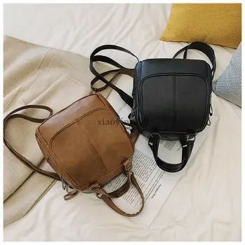 

Mini Doughnut Women Multi-function Shoulder Satchel Backpack Retro Ladies PU Brief Backpacks Traveling Small Bags For Women 2019