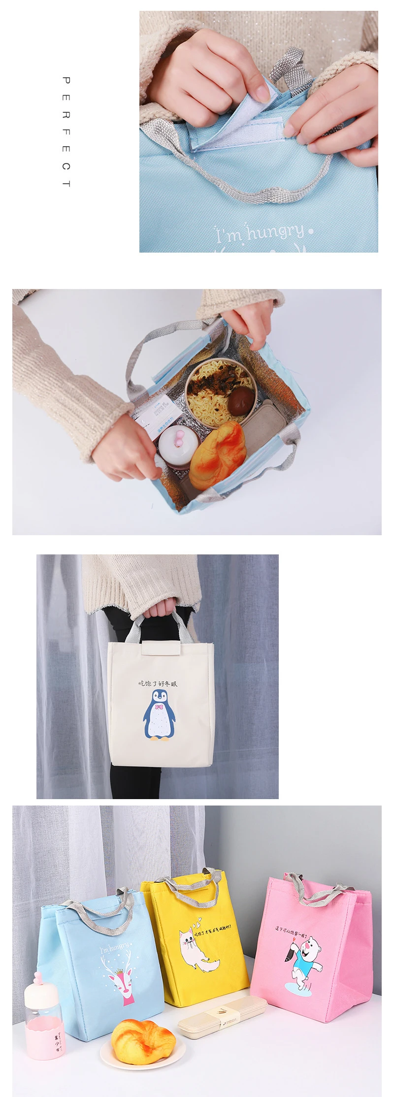 Изоляционная утепленная сумка для обедов Tote пакет риса алюминиевая фольга изоляционная сумка большая сумка Ланч-бокс сумка Детский термоизоляционный для продуктов сумка