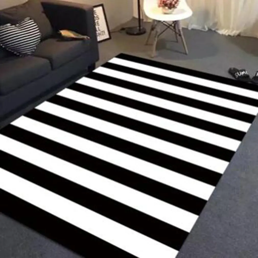 Нордическая гостиная прикроватный коврик для спальни-черный и белый крест - Цвет: Белый