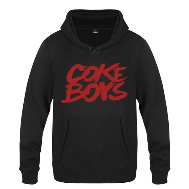 Black hoodie 3 Мужская толстовка с капюшоном в стиле рок, хип-хоп, с надписью «Coke» для мальчиков, мужские толстовки с капюшоном, Зимние флисовые толстовки с длинными рукавами, пуловер для катания на коньках, Moleton Masculino - Цвет: Black hoodie 3