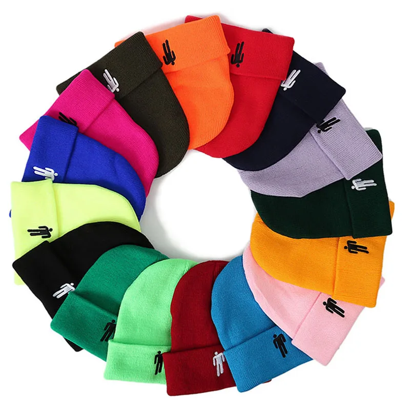 

Billie Eilish Beanies Winter Hats for Women and Men Wool Knit Casual Hedging Cap Embroidery Eilish Hip-hop Beanie Hat Bonnet