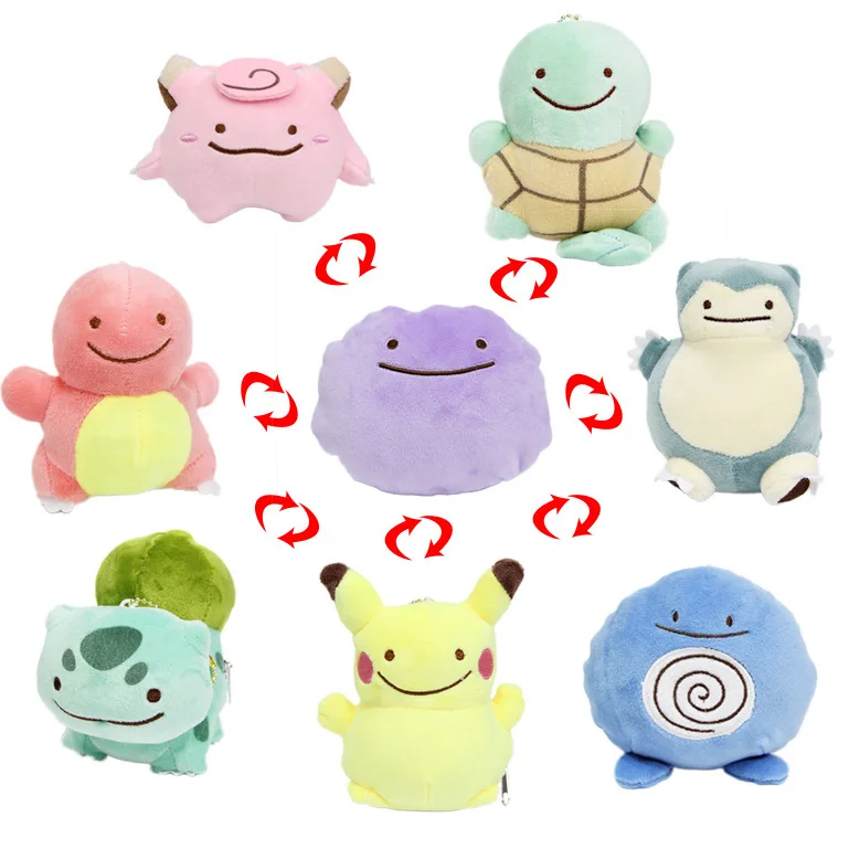 10 шт./лот Ditto преобразования Charmander настенные наклейки Snorlax Lapras Poliwrath Cleffa плюшевые игрушки Gengar игрушки куклы подарок ребенку на Рождество