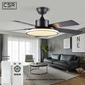 

Nordic Creative Ceiling Fans 5 Blade Ceiling Fan Lamps For Living Room Home LED Light with Remote Control Frequency Conversion