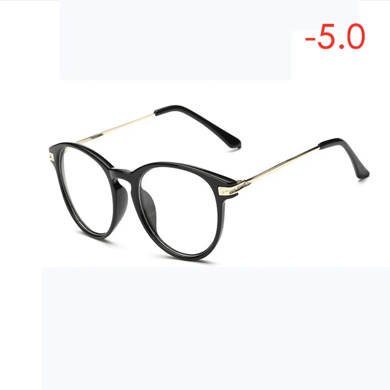 GN12 black GLTREE Классическая Металлическая оправа женские очки для близорукости мужские очки для близорукости готовая оправа с градусным зеркалом близорукости-1,0 до-6,0 GN12 - Цвет оправы: GN12 black