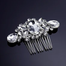Европейский дизайн, Цветочные свадебные аксессуары для волос, Серебряные стразы и кристалл, свадебная расческа для волос для женщин, ювелирные изделия для волос