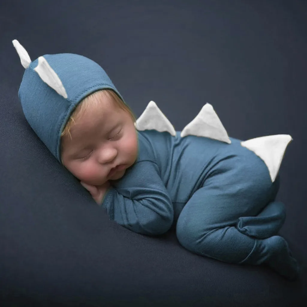 Модный комбинезон с длинными рукавами и капюшоном для новорожденных мальчиков