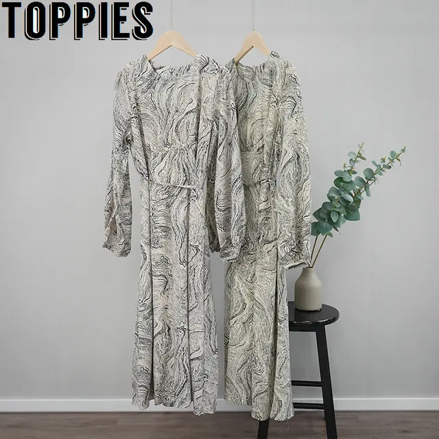 US $17.63 Paisley Printing Midi Dress 2020 Spring Long Sleeve Dress for Women Korean Fashion Clothes