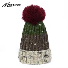 Женская вязаная шапка с помпонами и шариками Skullies Beanies, Повседневная Уличная теплая шапка, женская шапка осень-зима, милая Женская Шапка-бини