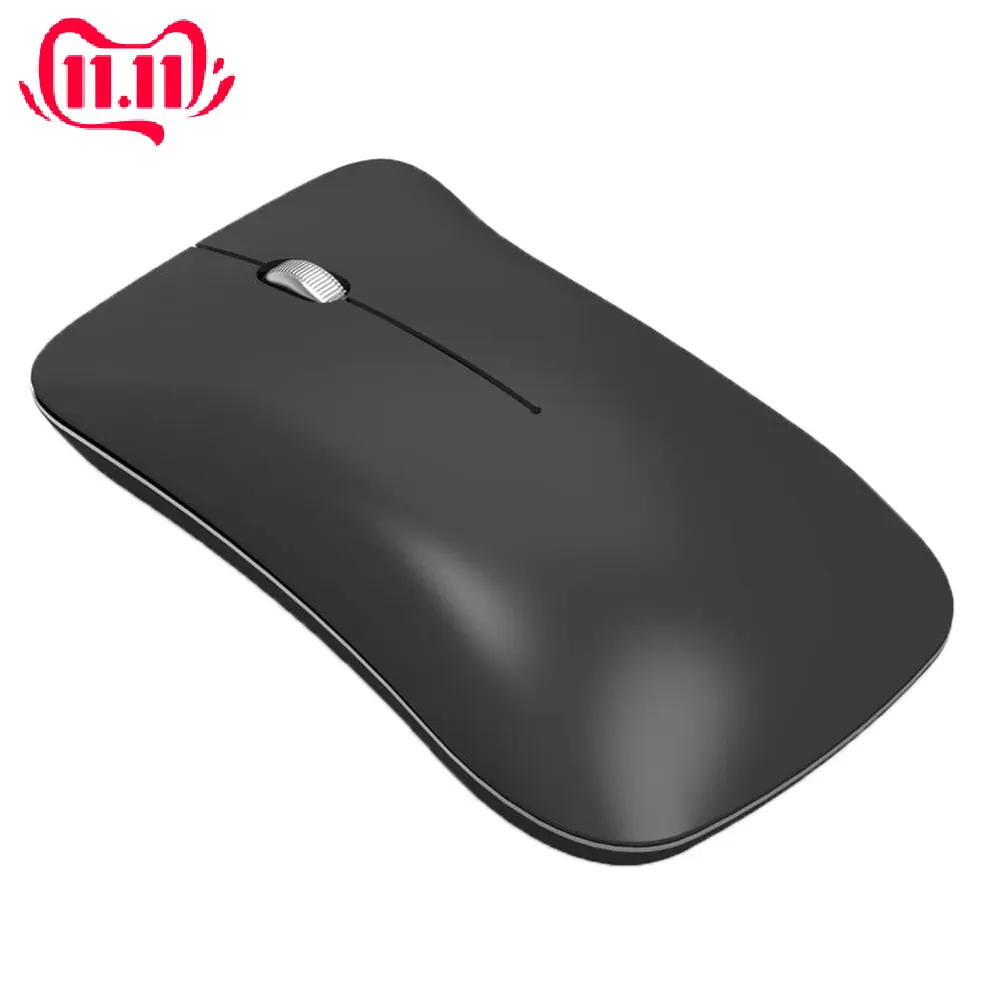 Супертонкая Ультратонкая мышь для ПК, ноутбука, настольного компьютера, 2,4 ГГц, металлическая перезаряжаемая беспроводная мышь 1600 dpi, 10 метров, эффективная