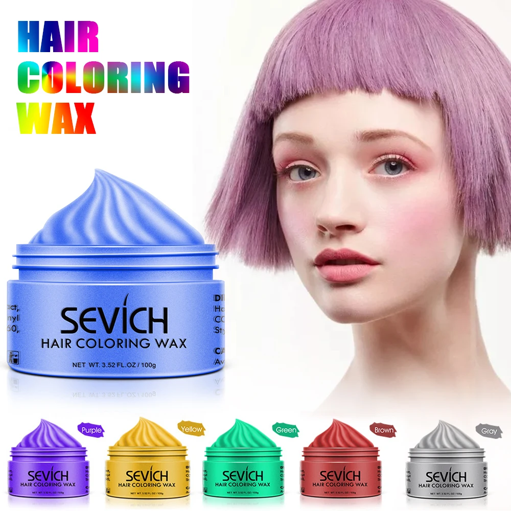 Sevich 100 г одноразовый воск для окрашивания волос, сделай сам моделирующий крем для волос, модный красящий крем для волос, серый цвет, краска для волос TSLM1