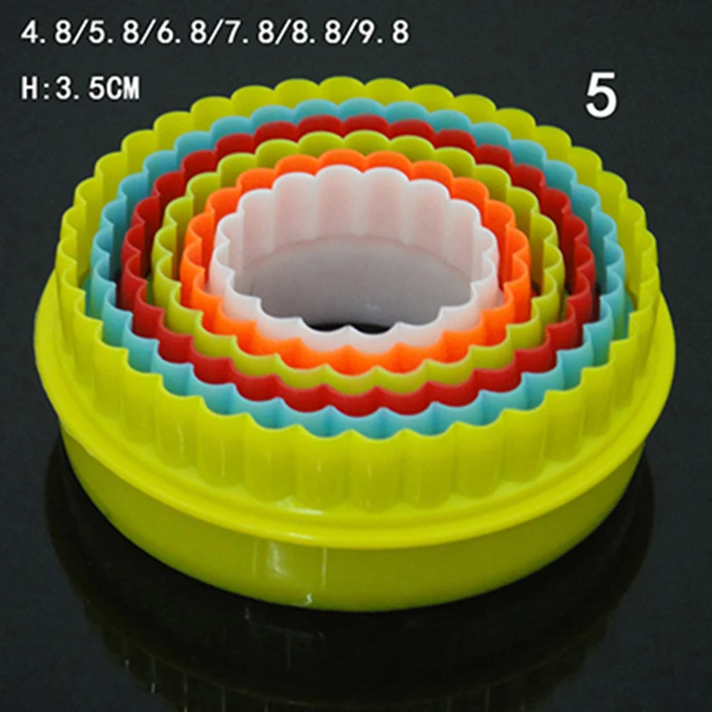 DIY Cake Cutter 5pcs Or 6pcsSet Cookie Cutting Mold Fondant Plastic Pentagram Round Heart Shape Baking Biscuit Mould Tools7