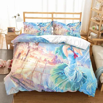 

Girl Dreamy Princess Cartoon Bedding Microfiber Duvet Cover Bed Linen Set Pillowcase Single Double Full Queen King Bedspread