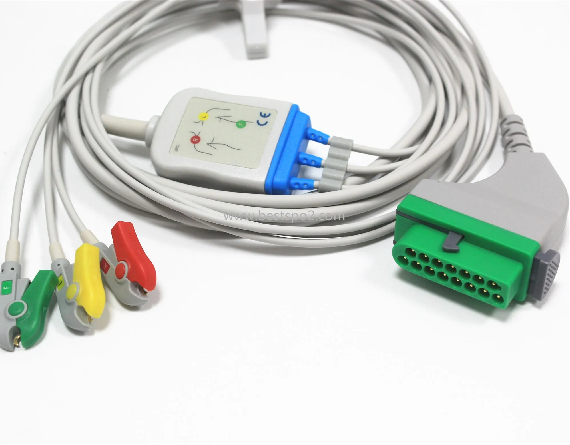 EKG кабель ЭКГ 3 свинцовые leadпровода совместимый с Fukuda машина IEC зажим |