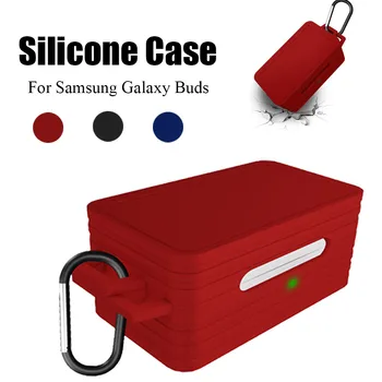 

Silicone Square Case with Carabiner Waterproof Drop Protection Cover For Samsung Galaxy Buds Protective Cover Earphones Pouch