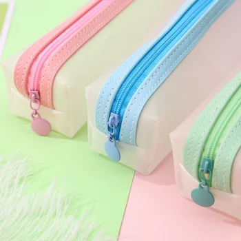

Kawaii Transparent Pen Case Cute Simple Pencil Case Large Capacity Pencil Bag For Kids Girls Gifts School Office Supplies