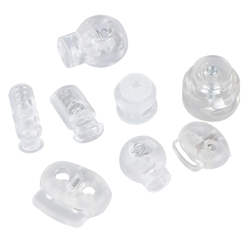 Cord Lock Plastic Stopper Cord Ends Toggles Clip Buckle Transparent Clear Frost Shoelace Sportswear DIY Bag Accessories 10pcs cord lock stopper cord stopper cord lock cord end tip cord end lock shoe lace buckles paracord accessories