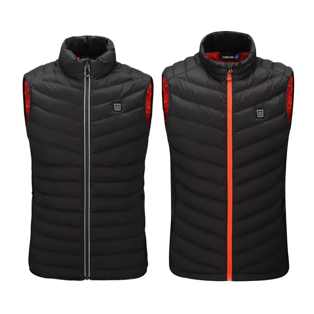 Куртка с подогревом для улицы, зимняя мужская USB Инфракрасная нагревательная жилетка, гибкий электрический тепловой мужской жилет с подогревом для лыжного спорта