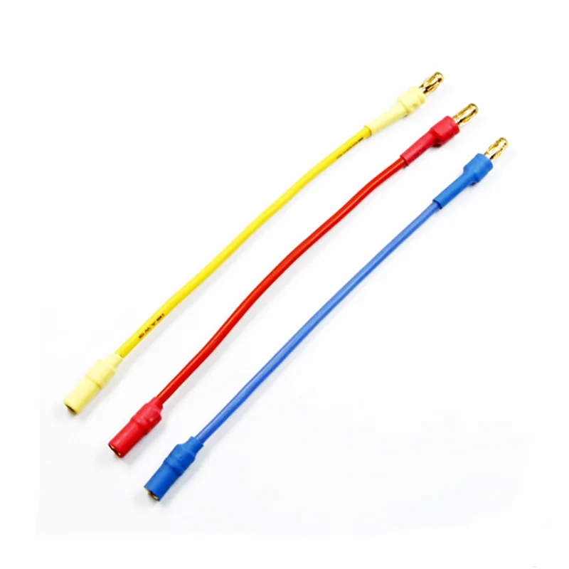 3pcs 30cm 3.5mm Gold  Banana Extension Cable for RC Motor Battery ESC 