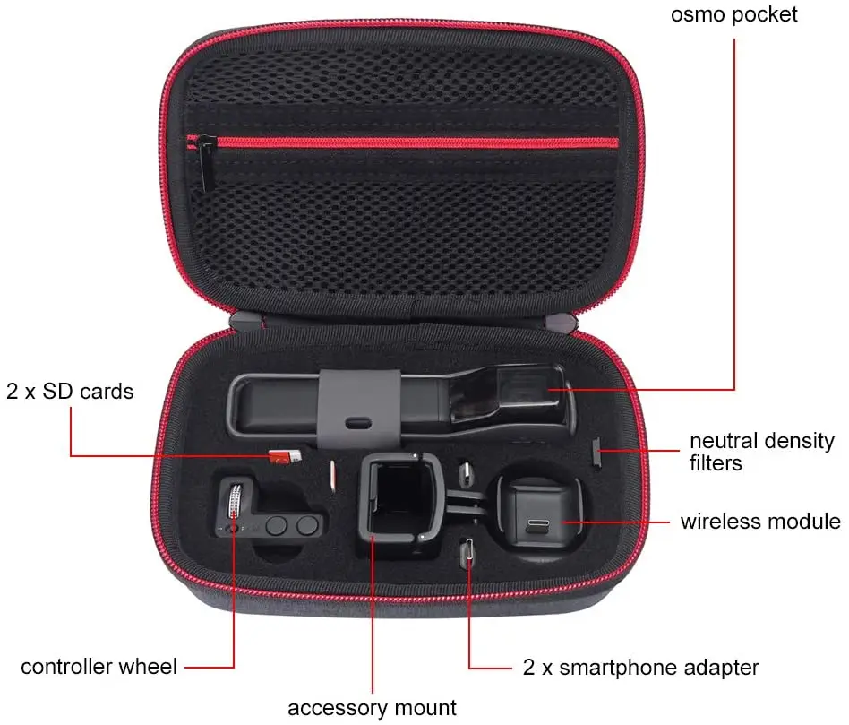 For Osmo pocket bag Portable case Spare parts Storage box waterproof for dji osmo pocket case with Free Gift Lens Cover