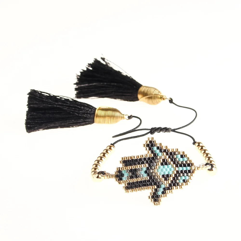 Go2boho турецкий браслет evil eye MIYUKI бисер браслет Фатима хамса ручной Pulseras Mujer Moda кисточкой ювелирные изделия женские летние