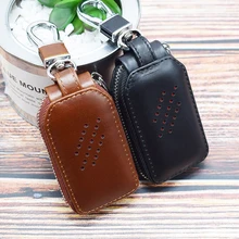 Брендовый чехол для ключей от машины из натуральной кожи, мужской брелок-органайзер на молнии, винтажный держатель для ключей для мужчин и женщин, Новинка