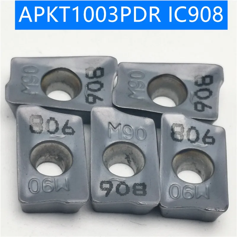 

100PCS APKT1003 APKT1003PDR IC908 Carbide Insert Turning Tool Turning Milling Cutter CNC Cutting Tool Slot Cutting APKT 1003
