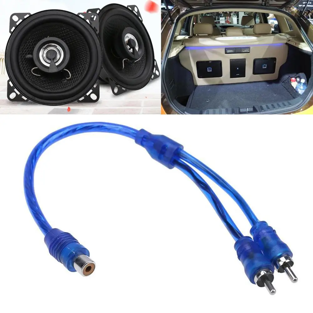

27cm 2 RCA Female To 1 RCA Male Splitter Car Audio Adapter Cable Wire Connector Car Audio System Subwoofer Portable Speaker