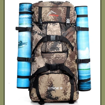 

Camouflage 70L large-capacity mountaineering bag outdoor bag hiking camping backpack. Ten color multi-function tactical pockets.