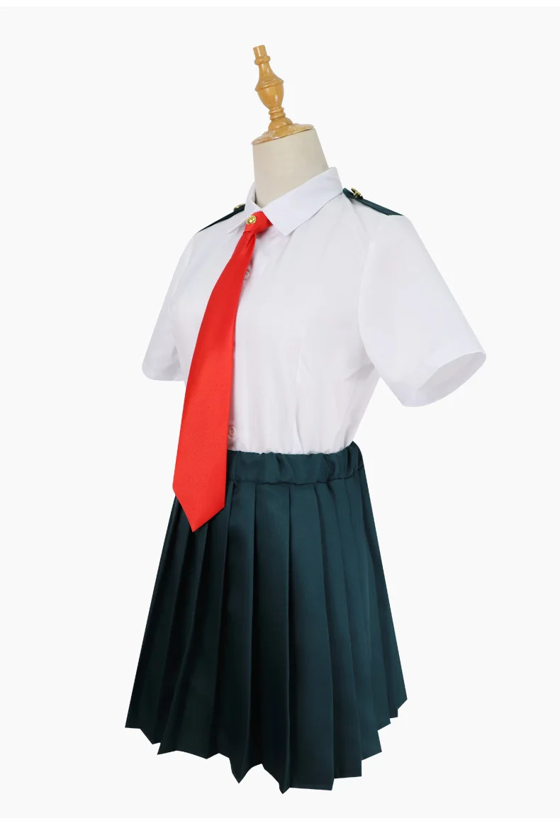 Летние мужские и женские школьные костюмы для косплея с героями мультфильма «Мой герой», костюм для косплея «Boku no Hero Academy Todoroki Shoto OCHACO URARAKA» - Цвет: Top Skirt Tie