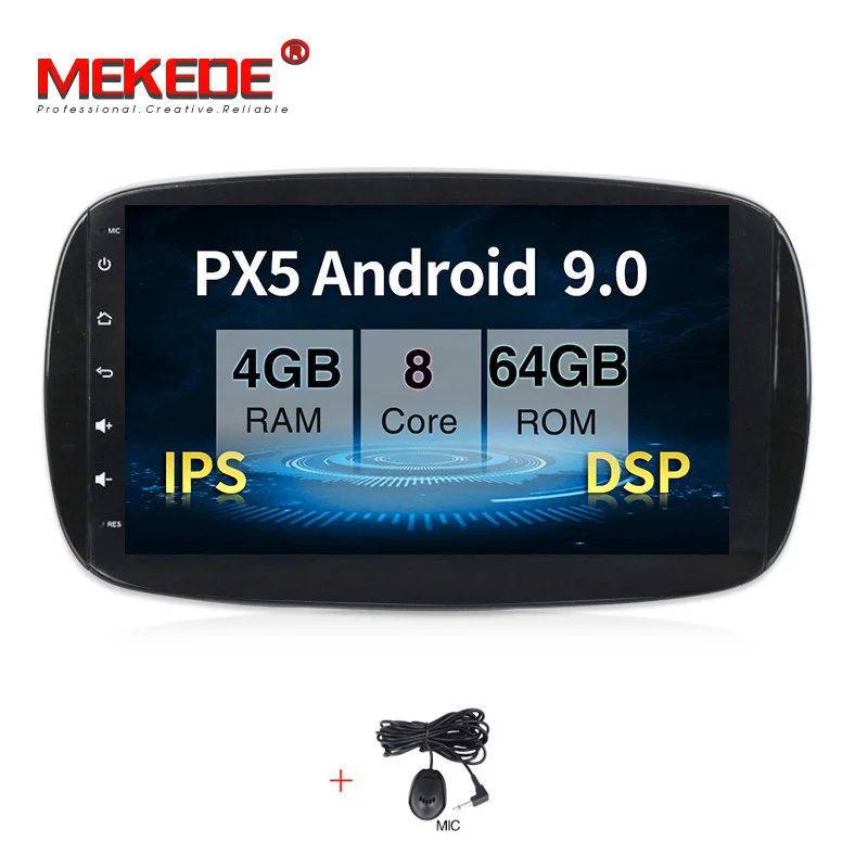 Android 9,0 4+ 64G ips DSP Автомобильная навигационная система GPS Радио стерео для Mercedes Benz Smart Fortwo C453 A453 W453 - Цвет: 8core 64G