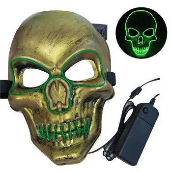 

Halloween Glowing Mask LED Bicolor Glowing Ghost Head Mask Luminous Fluorescent Child Novelty Funny Toy Horror Halloween Mask