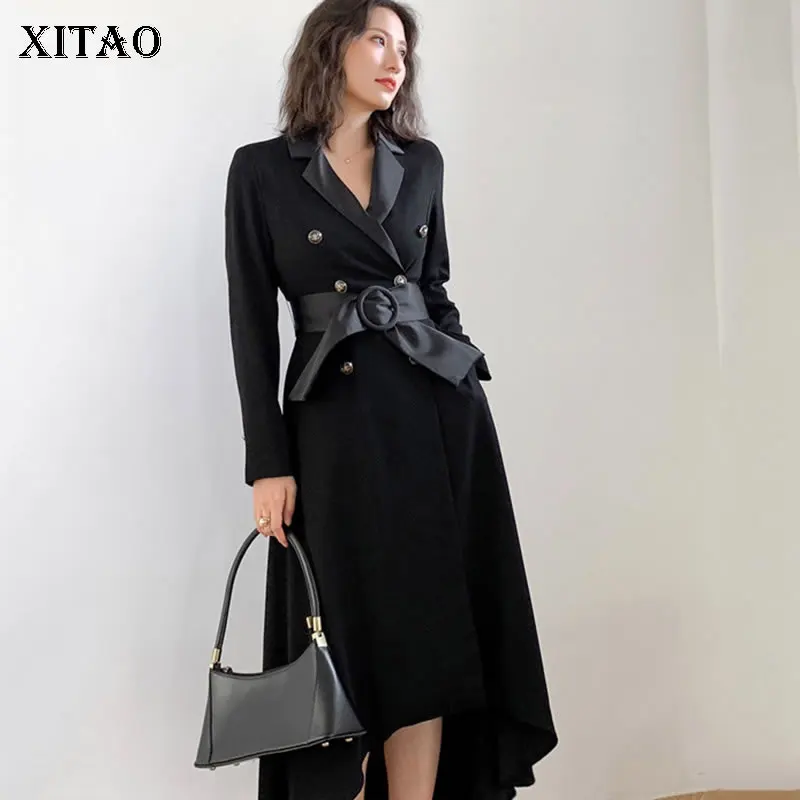 Асимметричное Бандажное платье XITAO Элегантное маленькое винтажное
