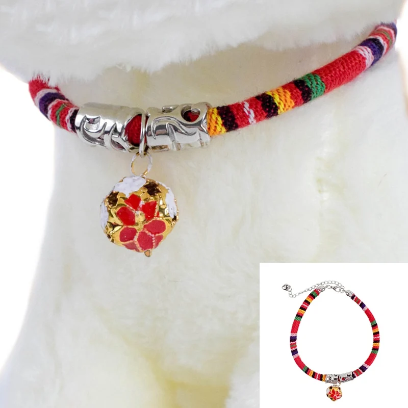 Pet Collar With Bell Cute Fashion Neck Strap Dog Cat Puppy Charm Lovely Safety Collars Extend Chain Pets Product | Дом и сад