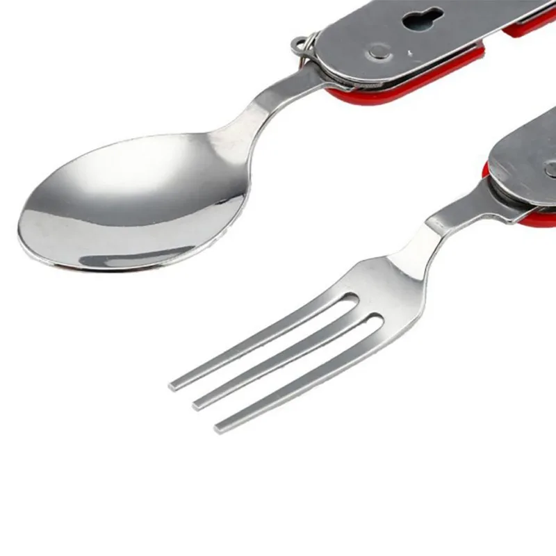 

2019 New 4 In 1 Outdoor Foldable Cutlery Stainless Steel (Fork/Spoon/Bottle Opener) Folding Pocket Kit Utensils For Camping Picn