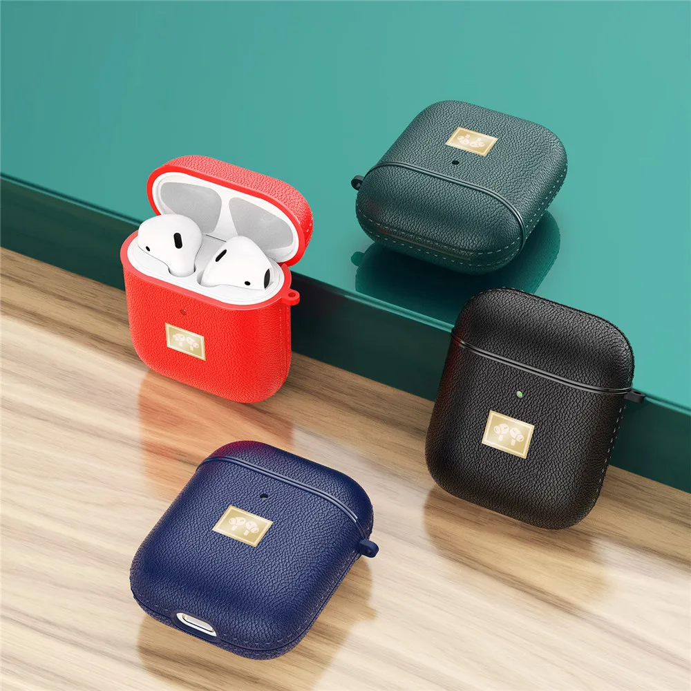 Новый кожаный чехол с рисунком личи для Apple AirPods Bluetooth беспроводные наушники Air Pods