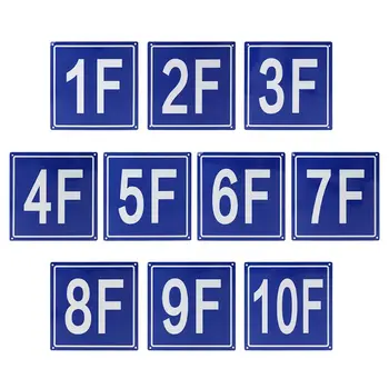 

7.8 Inches Floor Number Signs Aluminum Building Floor Signs 1F to 10F for School House Apartment House Hotel Hospital