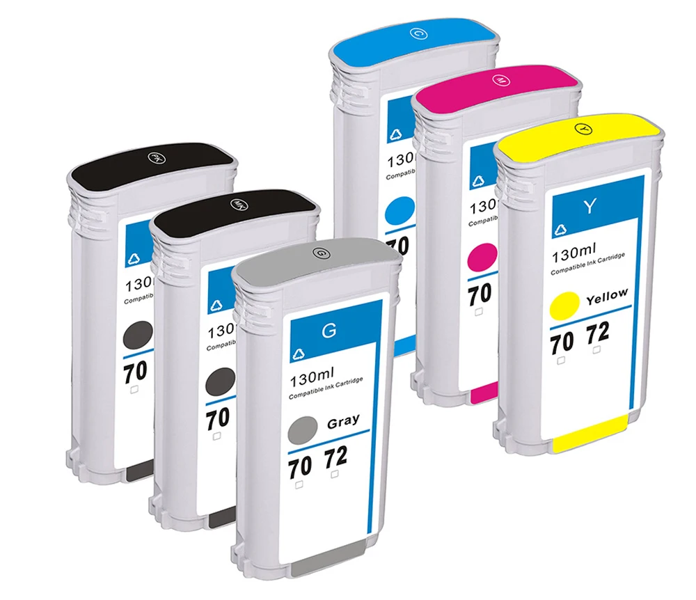 6 шт./упаковка картриджи для принтера HP 72 hp Designjet T610 T1120 T1200/ps T1300 T2300|Чернильные