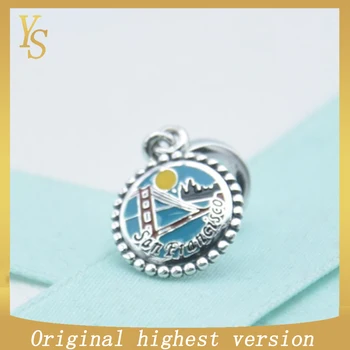 

YS 100% s925 Charms high version high quality 1:1 original June 2020 "San francisco" round Charms