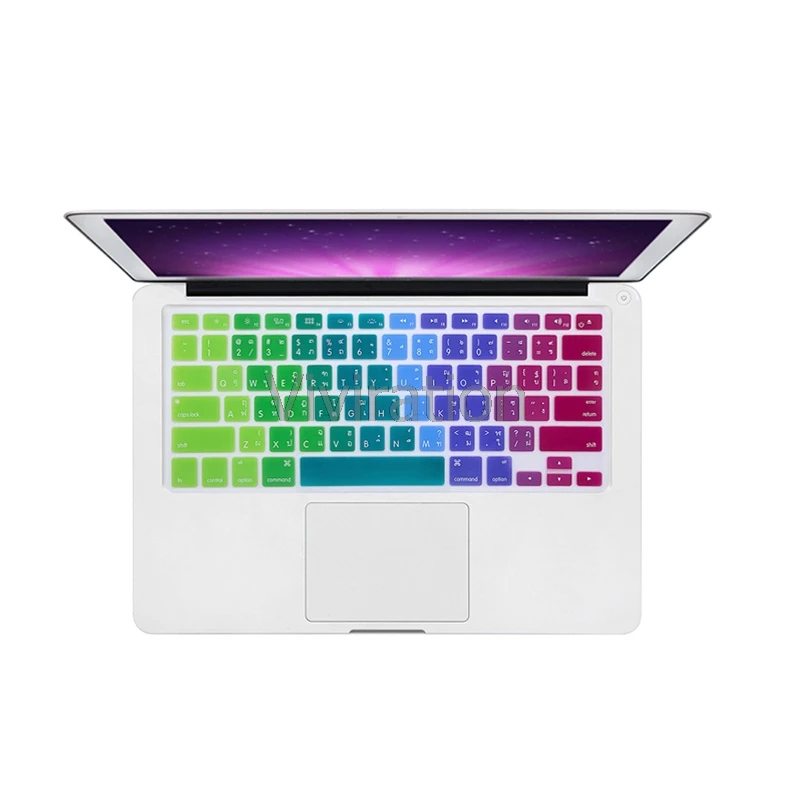 Водонепроницаемый силиконовый чехол-клавиатура для Macbook Air Pro retina 13 15 A1369 A1286 A1466 Защитная клавиатура с тайскими буквами