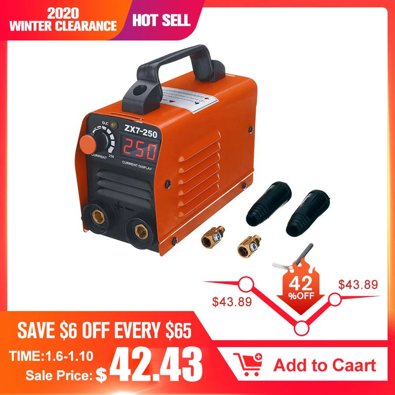 

ZX7-250 250A Mini Electric Welding Machine Portable Digital Display MMA ARC DC Inverter Plastic-welder Weld Equipment Durable
