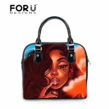 FORUDESIGNS, женские сумки через плечо, черная, королевская, африканская, для девушек, кошелек, сумка-мессенджер, женская сумка из искусственной кожи, ручная сумка для женщин